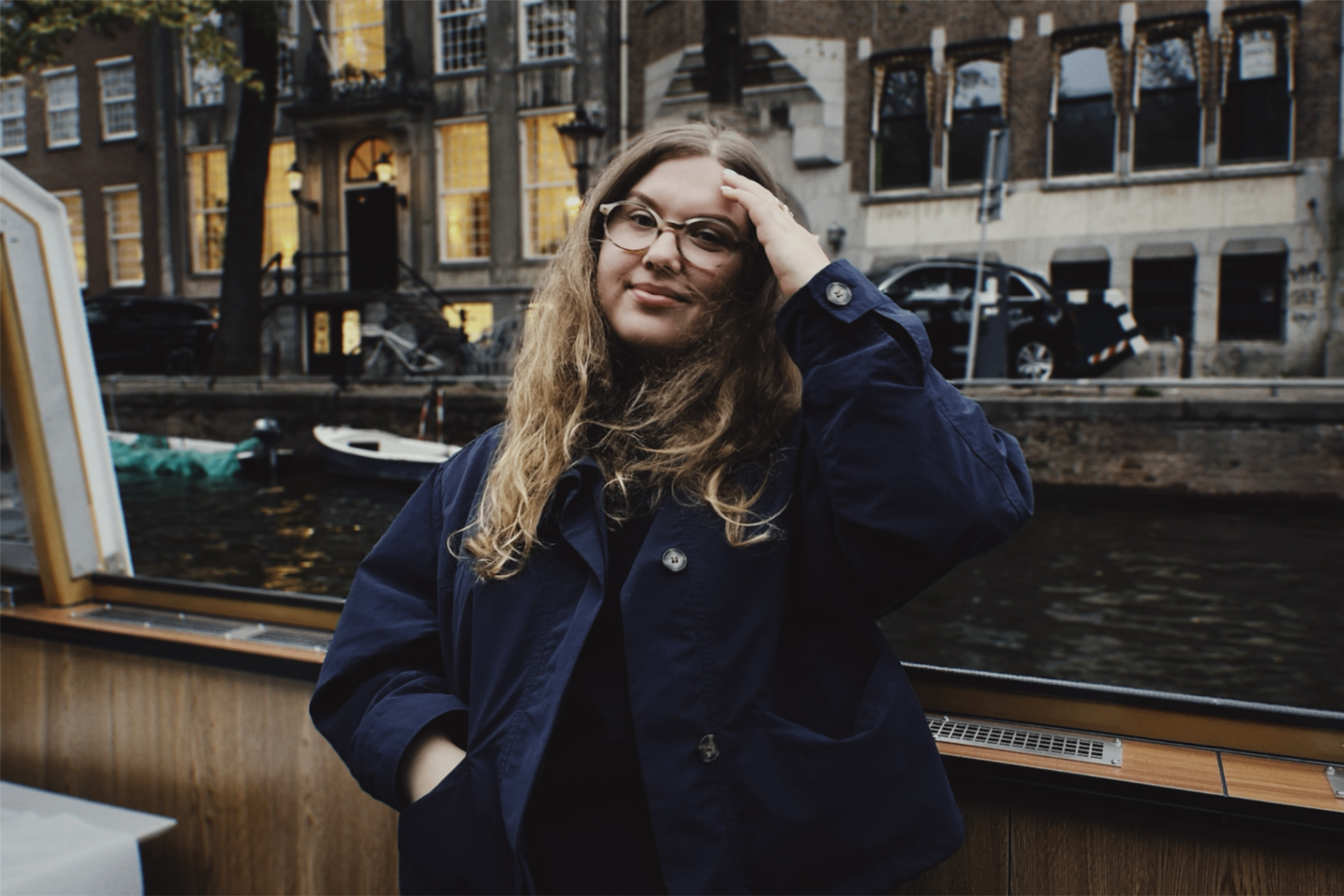 A quiet portrait moment on the boat during the delegation in the city